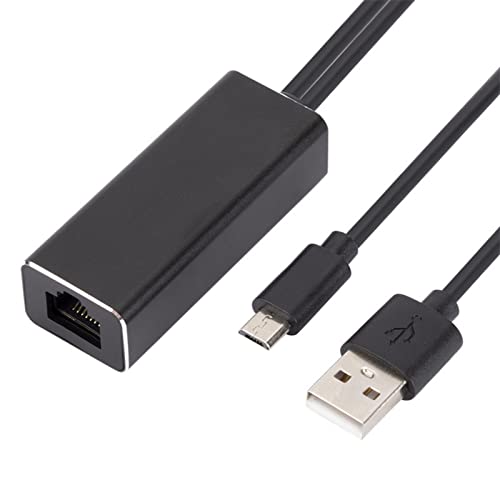 Nicoone Micro-USB-Ethernet-Adapter für Fire TV Stick Chromecast, USB auf RJ45 Ethernet 100 Mbps kabelgebundener Netzwerkadapter von Nicoone