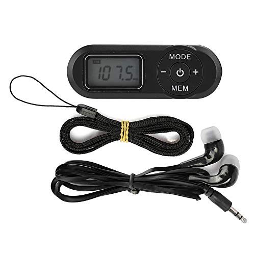 Tragbarer FM-Radio-Empfänger, tragbarer DSP-Mini-1,1-Zoll-LCD-Digital-FM-Radio-Musik-Player, Schwarz mit Kopfhörer Tragbarer FM-Radio-Empfänger, tragbarer DSP-Mini-1,1-Zoll-LCD-Digital-FM-Radio-Musik-Player, Schwarz mit Kopfhörer von Nicoone
