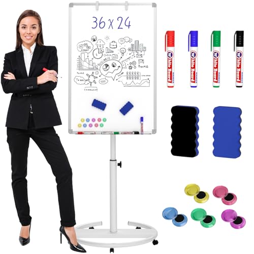Nicpro Flipchartständer mobiles Whiteboard, 90 x 60 cm Whiteboard Magnetisch, höhenverstellbare Stehtafel, Magnettafel mit 8 Stiften, Radiergummi, Magnet für Büro, Zuhause, Klassenzimmer, Unterricht Nicpro Flipchartständer mobiles Whiteboard, 90 x 60 cm Whiteboard Magnetisch, höhenverstellbare Stehtafel, Magnettafel mit 8 Stiften, Radiergummi, Magnet für Büro, Zuhause, Klassenzimmer, Unterricht von Nicpro