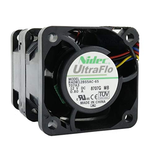 NIDEC Lüfter 40 mm 40 x 40 x 56 mm R40W12BS5AC-65 12V 0,8A DC Air Fan 4 cm 4 Drähte von Nidec