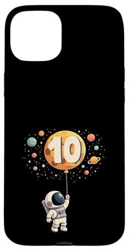 10. Geburtstag Kleiner Astronaut Weltraum Party 10 Jahre Alt Hülle für iPhone 15 Plus von Niedliche Astronauten Weltraum Geburtstags Designs