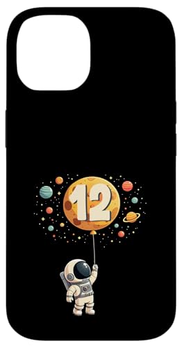12. Geburtstag Kleiner Astronaut Weltraum Party 12 Jahre Alt Hülle für iPhone 14 von Niedliche Astronauten Weltraum Geburtstags Designs
