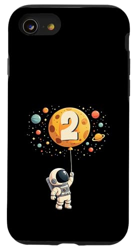 2. Geburtstag Kleiner Astronaut Weltraum Party 2 Jahre Alt Hülle für iPhone SE (2020) / 7 / 8 von Niedliche Astronauten Weltraum Geburtstags Designs
