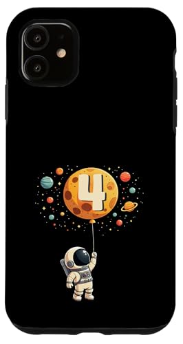 4. Geburtstag Kleiner Astronaut Weltraum Party 4 Jahre Alt Hülle für iPhone 11 von Niedliche Astronauten Weltraum Geburtstags Designs