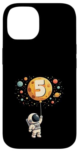 5. Geburtstag Kleiner Astronaut Weltraum Party 5 Jahre Alt Hülle für iPhone 14 von Niedliche Astronauten Weltraum Geburtstags Designs