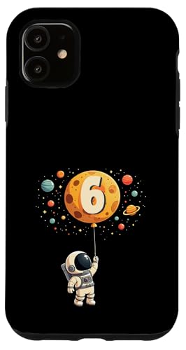 6. Geburtstag Kleiner Astronaut Weltraum Party 6 Jahre Alt Hülle für iPhone 11 von Niedliche Astronauten Weltraum Geburtstags Designs