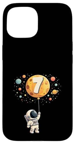 7. Geburtstag Kleiner Astronaut Weltraum Party 7 Jahre Alt Hülle für iPhone 15 von Niedliche Astronauten Weltraum Geburtstags Designs