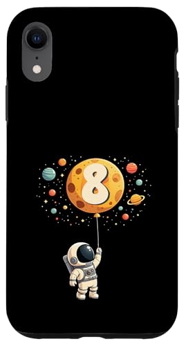 8. Geburtstag Kleiner Astronaut Weltraum Party 8 Jahre Alt Hülle für iPhone XR von Niedliche Astronauten Weltraum Geburtstags Designs