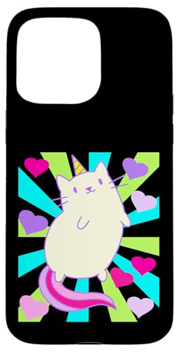 Einhorn Einhörner Retro Katze Katzen Vintage 80er 90er Kind Hülle für iPhone 15 Pro Max Einhorn Einhörner Retro Katze Katzen Vintage 80er 90er Kind Hülle für iPhone 15 Pro Max von Niedliche Tiere für Kinder