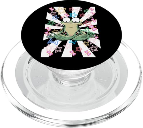 Frosch Frösche Meditation chillen Kinder Kind 80er Retro PopSockets PopGrip für MagSafe Frosch Frösche Meditation chillen Kinder Kind 80er Retro PopSockets PopGrip für MagSafe von Niedliche Tiere für Kinder