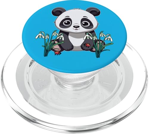 Frühling Frühlingsanfang Panabär Panda Kinder Kind Teenie PopSockets PopGrip für MagSafe von Niedliche Tiere für Kinder