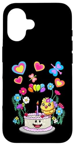 Küken Geburtstag Geburtstagtorte Kinder Kind Baby Huhn Retro Hülle für iPhone 16 Küken Geburtstag Geburtstagtorte Kinder Kind Baby Huhn Retro Hülle für iPhone 16 von Niedliche Tiere für Kinder