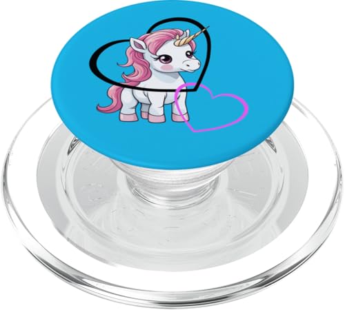 Retro Herz Herzen Einhorn Kinder Mädchen Jungen Kleinkind PopSockets PopGrip für MagSafe Retro Herz Herzen Einhorn Kinder Mädchen Jungen Kleinkind PopSockets PopGrip für MagSafe von Niedliche Tiere für Kinder