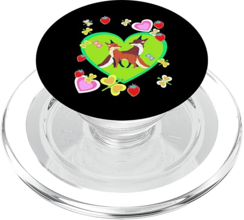 Sommer Füchse Retro 80er Fuchs Waldtier Erdbeeren Kind Natur PopSockets PopGrip für MagSafe Sommer Füchse Retro 80er Fuchs Waldtier Erdbeeren Kind Natur PopSockets PopGrip für MagSafe von Niedliche Tiere für Kinder