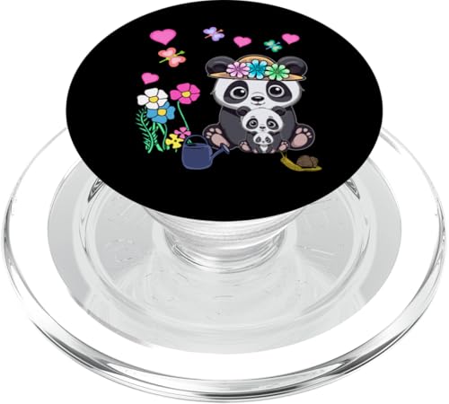 Sommer Kind Panda Bär Kinder Blumen Teenie Mädchen Jungen PopSockets PopGrip für MagSafe von Niedliche Tiere für Kinder