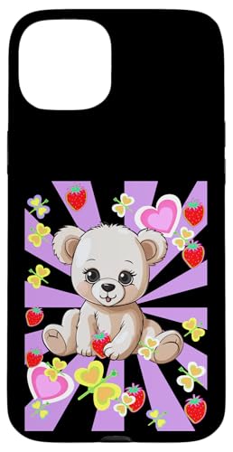 Sommer Sommerzeit Erdbeeren Teddy Kinder Teddybär Retro 80er Hülle für iPhone 15 Plus Sommer Sommerzeit Erdbeeren Teddy Kinder Teddybär Retro 80er Hülle für iPhone 15 Plus von Niedliche Tiere für Kinder
