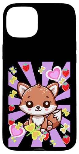 für Mädchen süßer Fuchs Kind Retro Herz Kinder 80er Füchse Hülle für iPhone 15 Plus für Mädchen süßer Fuchs Kind Retro Herz Kinder 80er Füchse Hülle für iPhone 15 Plus von Niedliche Tiere für Kinder