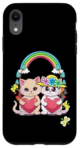 niedliche Katzen Katze Kätzchen Valentin Kinder Herz Retro Hülle für iPhone XR niedliche Katzen Katze Kätzchen Valentin Kinder Herz Retro Hülle für iPhone XR von Niedliche Tiere für Kinder