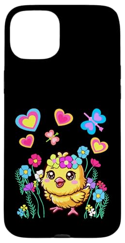 niedliches Hippie Küken bunt Ostern Huhn Retro 80er Kinder Hülle für iPhone 15 Plus niedliches Hippie Küken bunt Ostern Huhn Retro 80er Kinder Hülle für iPhone 15 Plus von Niedliche Tiere für Kinder