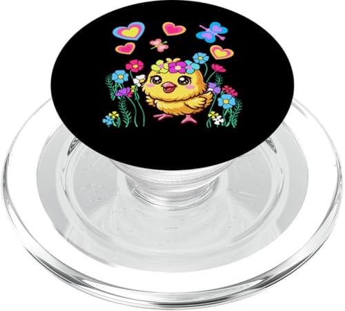 niedliches Hippie Küken bunt Ostern Huhn Retro 80er Kinder PopSockets PopGrip für MagSafe niedliches Hippie Küken bunt Ostern Huhn Retro 80er Kinder PopSockets PopGrip für MagSafe von Niedliche Tiere für Kinder