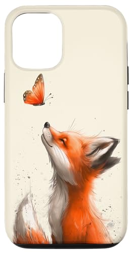 Hülle für iPhone 12/12 Pro Fuchs und Schmetterling Waldbewohner Fuchsliebhaber von Niedlicher Fuchs Waldtiere