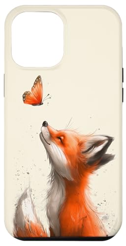 Hülle für iPhone 12 Pro Max Fuchs und Schmetterling Waldbewohner Fuchsliebhaber von Niedlicher Fuchs Waldtiere