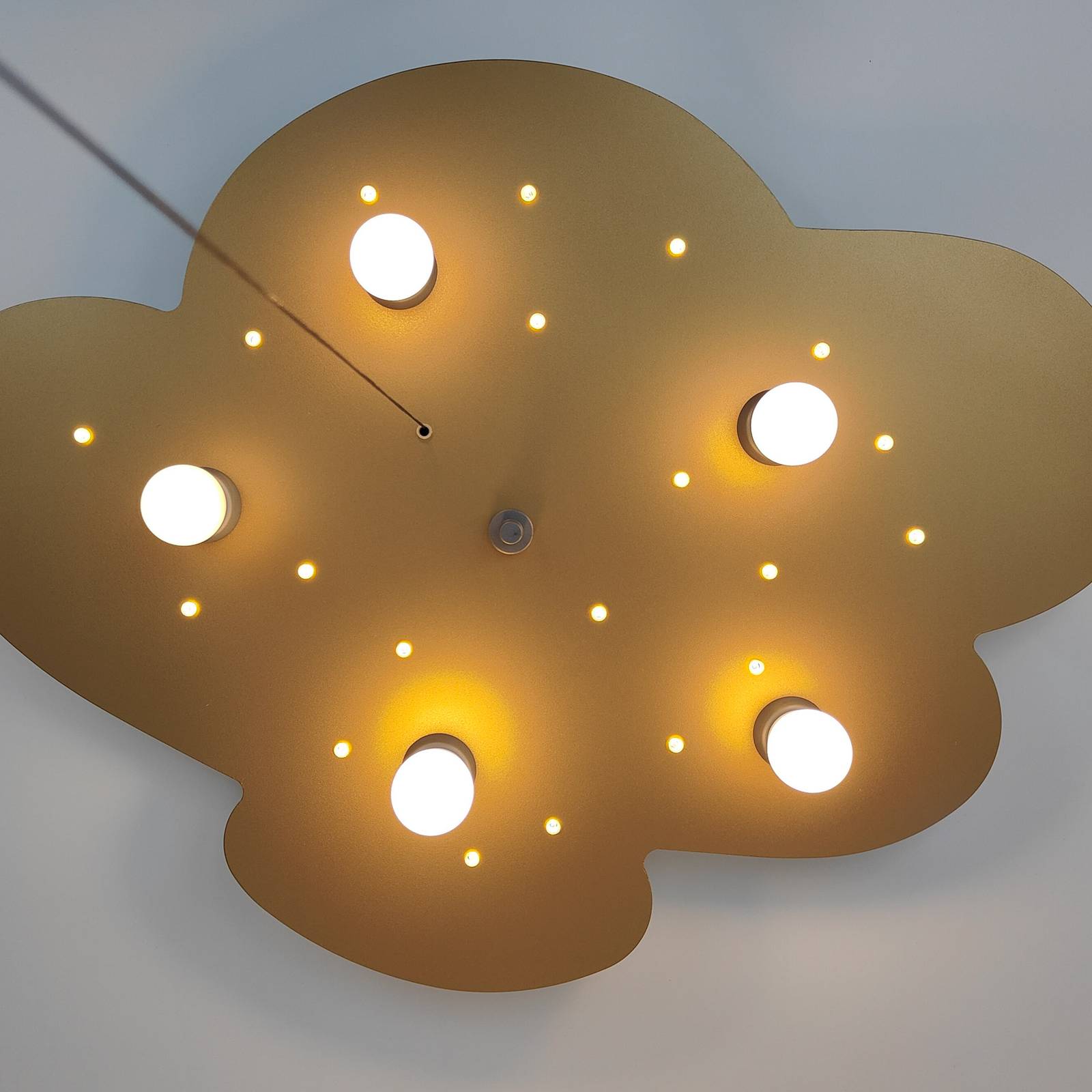 Deckenlampe Wolke, gold, 5-flammig, 20 LED-Punkte von Niermann Standby