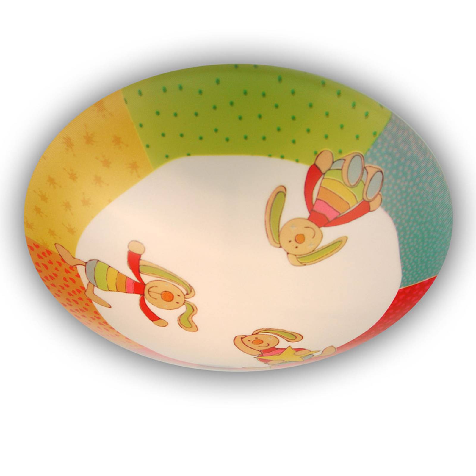 Rainbow Rabbit - runde Kinderzimmer-Deckenlampe von Niermann Standby