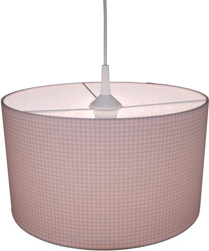 Niermann Vichykaro Karo Pendelleuchte Energiesparlampe, LED E27 60W Rosa, Weiß von Niermann