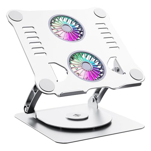 Niesel Faltbarer Laptop-Ständer – 360 Grad drehbarer, verstellbarer Tablet-Ständer mit Lüfter – tragbare Notebook-Metallhalterung für die Arbeit Niesel Faltbarer Laptop-Ständer – 360 Grad drehbarer, verstellbarer Tablet-Ständer mit Lüfter – tragbare Notebook-Metallhalterung für die Arbeit von Niesel
