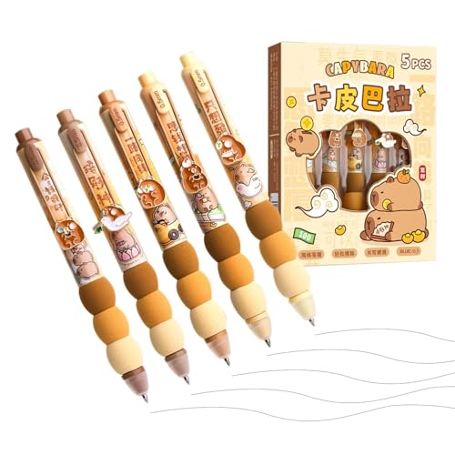 Niesel Kugelschreiber, Cartoon-Schreibstifte, niedliche Stifte, löschbare Tinte, Cartoon-Capybara-Stifte 0,5 mm, feine Spitze, schwarze Tinte, Schulstifte für Mädchen und Niesel Kugelschreiber, Cartoon-Schreibstifte, niedliche Stifte, löschbare Tinte, Cartoon-Capybara-Stifte 0,5 mm, feine Spitze, schwarze Tinte, Schulstifte für Mädchen und von Niesel