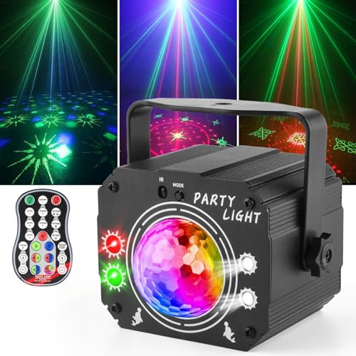 Nigecue 3 in 1 Discolicht Partylicht mit Fernbedienung, Musikgesteuert Disco Licht mit Stroboskop, Sprachsteuert LED DJ Party Lampe Discokugel mit 2M USB Kabel für Halloween Weihnachten Klub Feiertage von Nigecue