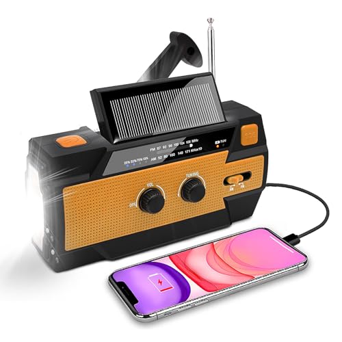 Nigecue Solar Radio, Tragbar Kurbelradio Dynamo Radio mit AM/FM, Eingebaute 4000mAh Wiederaufladbare Batterie, 4 Modi LED Taschenlampe, LED Leselampe mit Bewegungssensor, SOS-Alarm für Notfall Ourdoor Nigecue Solar Radio, Tragbar Kurbelradio Dynamo Radio mit AM/FM, Eingebaute 4000mAh Wiederaufladbare Batterie, 4 Modi LED Taschenlampe, LED Leselampe mit Bewegungssensor, SOS-Alarm für Notfall Ourdoor von Nigecue
