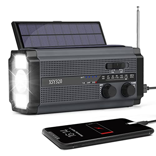 Nigecue Solar Radio, Tragbar Kurbelradio Dynamo Radio mit AM/FM, Eingebaute 5000mAh Wiederaufladbare Batterie, 3 Modi LED Taschenlampe, LED Leselampe, SOS-Alarm für Notfall Ourdoor - Schwarz Nigecue Solar Radio, Tragbar Kurbelradio Dynamo Radio mit AM/FM, Eingebaute 5000mAh Wiederaufladbare Batterie, 3 Modi LED Taschenlampe, LED Leselampe, SOS-Alarm für Notfall Ourdoor - Schwarz von Nigecue