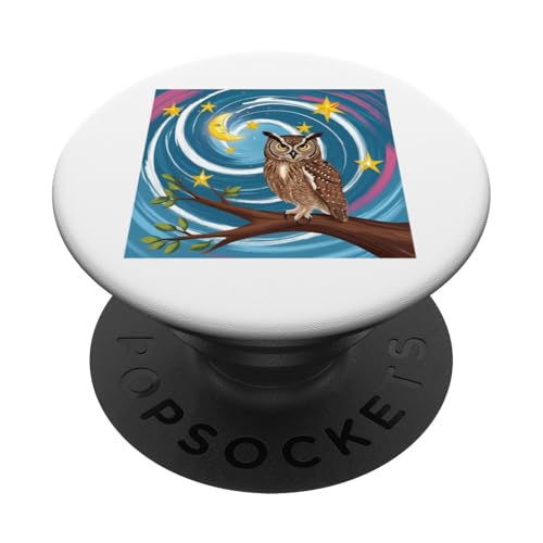 Himmlische Eule auf Sternenzweig PopSockets Klebender PopGrip Himmlische Eule auf Sternenzweig PopSockets Klebender PopGrip von NightWhirl Creations