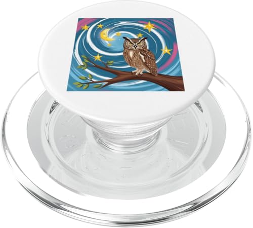 Himmlische Eule auf Sternenzweig PopSockets PopGrip für MagSafe Himmlische Eule auf Sternenzweig PopSockets PopGrip für MagSafe von NightWhirl Creations