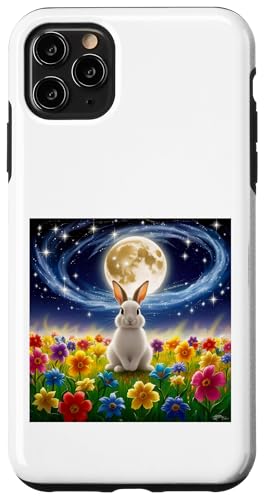 Mondscheinhase im Blumenfeld, bezaubernde Nachtszene Hülle für iPhone 11 Pro Max Mondscheinhase im Blumenfeld, bezaubernde Nachtszene Hülle für iPhone 11 Pro Max von NightWhirl Creations