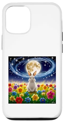 Mondscheinhase im Blumenfeld, bezaubernde Nachtszene Hülle für iPhone 12/12 Pro Mondscheinhase im Blumenfeld, bezaubernde Nachtszene Hülle für iPhone 12/12 Pro von NightWhirl Creations