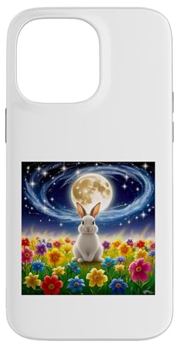 Mondscheinhase im Blumenfeld, bezaubernde Nachtszene Hülle für iPhone 14 Pro Max Mondscheinhase im Blumenfeld, bezaubernde Nachtszene Hülle für iPhone 14 Pro Max von NightWhirl Creations