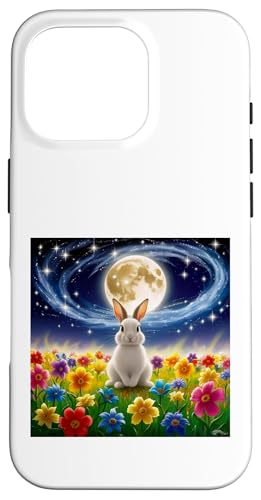 Mondscheinhase im Blumenfeld, bezaubernde Nachtszene Hülle für iPhone 16 Pro Mondscheinhase im Blumenfeld, bezaubernde Nachtszene Hülle für iPhone 16 Pro von NightWhirl Creations