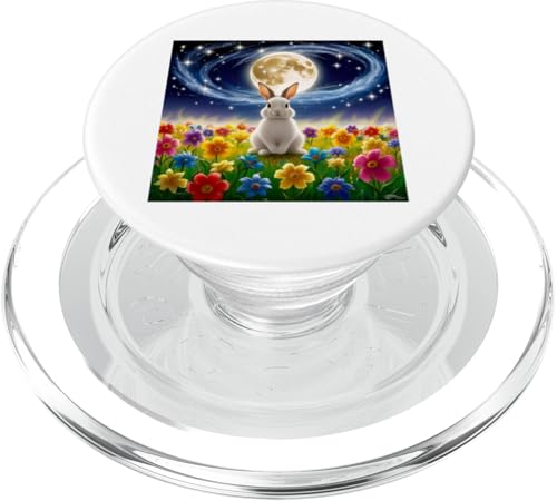 Mondscheinhase im Blumenfeld, bezaubernde Nachtszene PopSockets PopGrip für MagSafe Mondscheinhase im Blumenfeld, bezaubernde Nachtszene PopSockets PopGrip für MagSafe von NightWhirl Creations