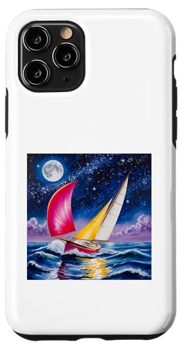 Segeln unter Sternen - Moonlit Ocean Adventure Hülle für iPhone 11 Pro von NightWhirl Creations