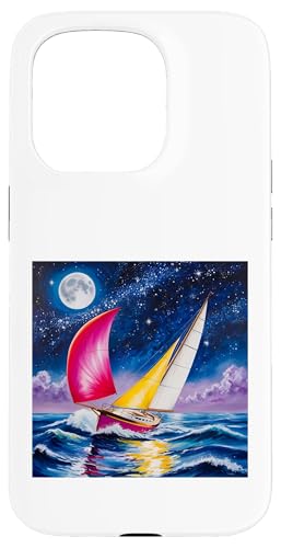 Segeln unter Sternen - Moonlit Ocean Adventure Hülle für iPhone 15 Pro von NightWhirl Creations