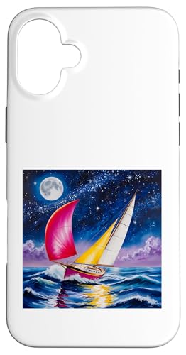 Segeln unter Sternen - Moonlit Ocean Adventure Hülle für iPhone 16 Plus Segeln unter Sternen - Moonlit Ocean Adventure Hülle für iPhone 16 Plus von NightWhirl Creations