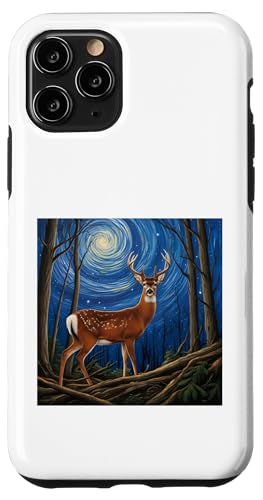 Skurrile Waldhirsche, Sternennachtzauber Hülle für iPhone 11 Pro von NightWhirl Creations