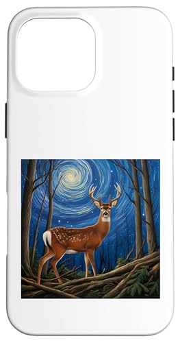 Skurrile Waldhirsche, Sternennachtzauber Hülle für iPhone 16 Pro Max Skurrile Waldhirsche, Sternennachtzauber Hülle für iPhone 16 Pro Max von NightWhirl Creations