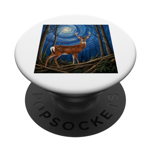Skurrile Waldhirsche, Sternennachtzauber PopSockets Klebender PopGrip Skurrile Waldhirsche, Sternennachtzauber PopSockets Klebender PopGrip von NightWhirl Creations