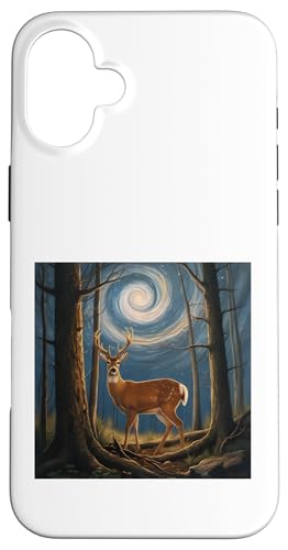 Sternenhirsch - Verzauberte Nacht, Wildlife Art Hülle für iPhone 16 Plus von NightWhirl Creations