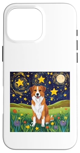 Sternennacht Hundewiese – künstlerische Haustier-Szene, niedlicher Welpe Hülle für iPhone 16 Pro Max von NightWhirl Creations