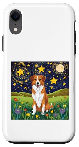Sternennacht Hundewiese – künstlerische Haustier-Szene, niedlicher Welpe Hülle für iPhone XR von NightWhirl Creations